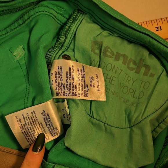 Bench Teal Blue Pool Green Skinny Jeans Pants Womens 32 Slim BLMA0270-19 - Picture 8 of 8